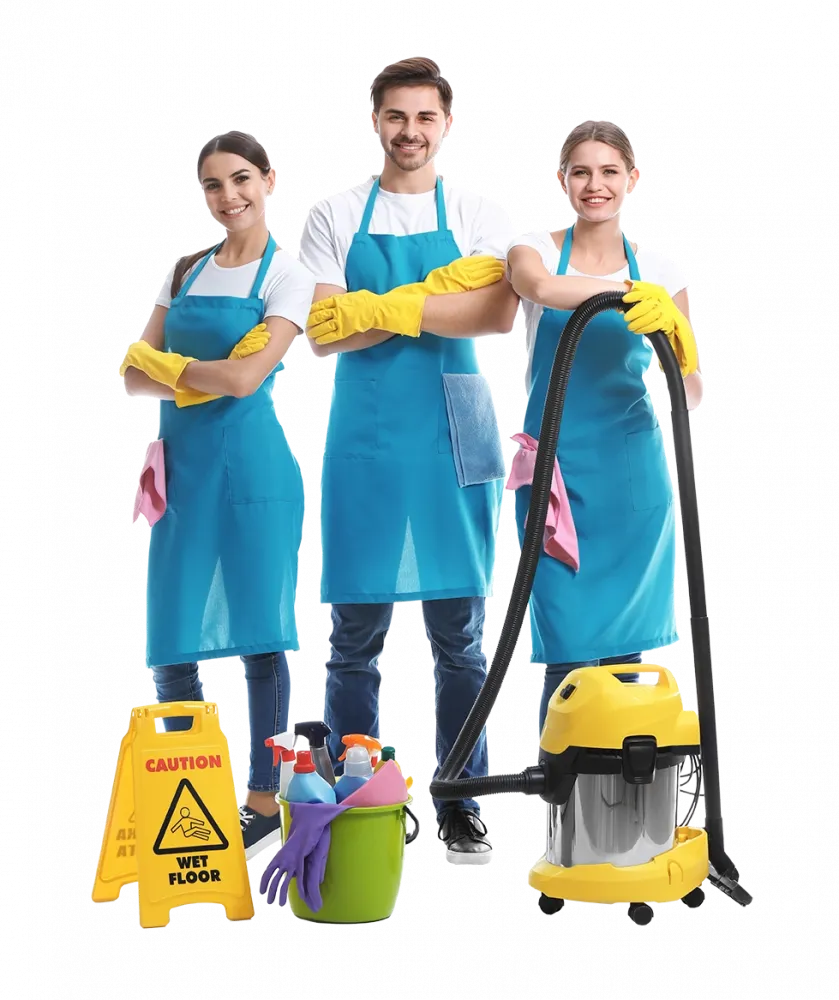 Gebäudereinigung München Team mit Staubsauger